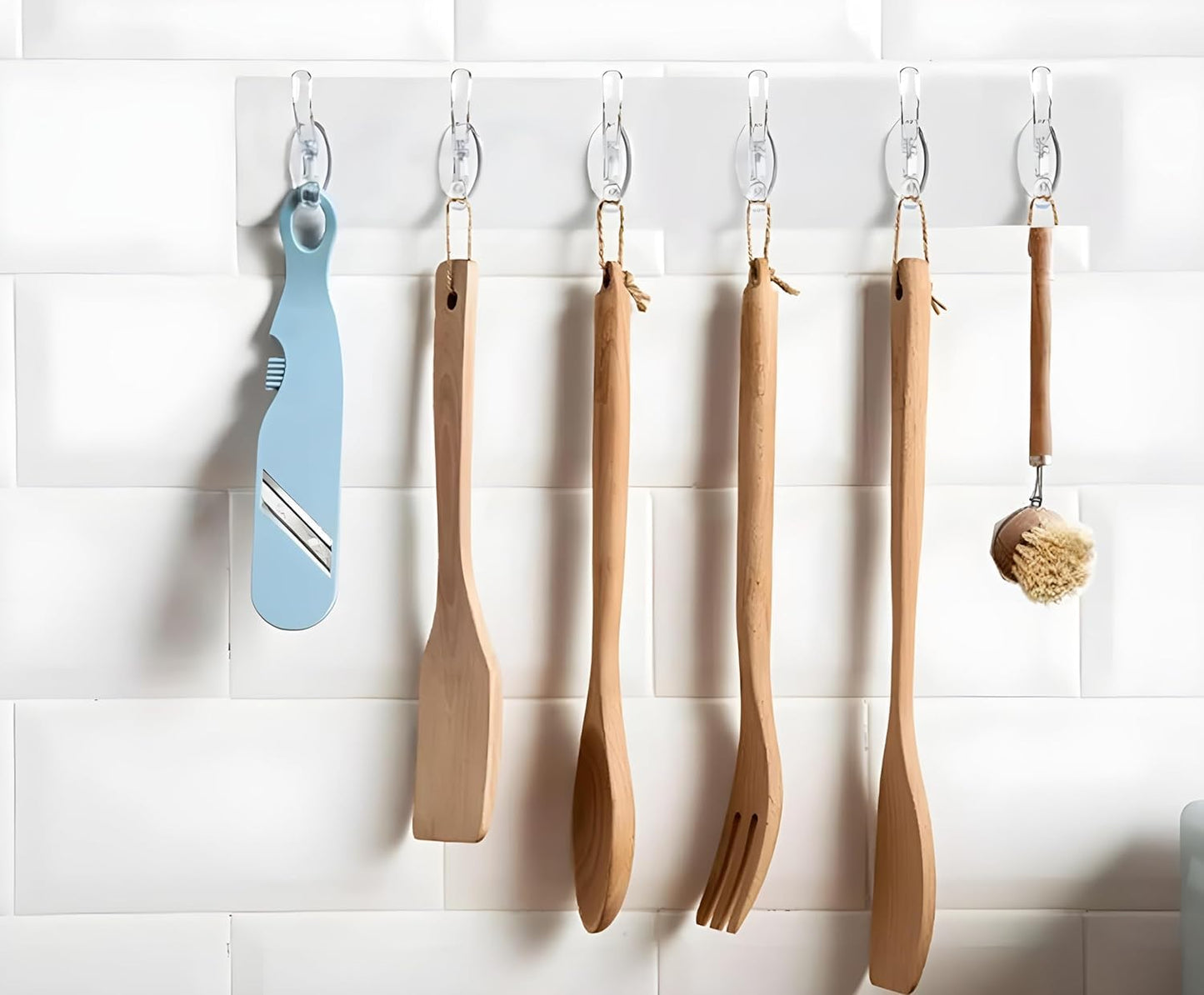 Self Adhesive Wall Hanger Hooks Strip (6 Hooks) (Buy 1 Get 1 Free)