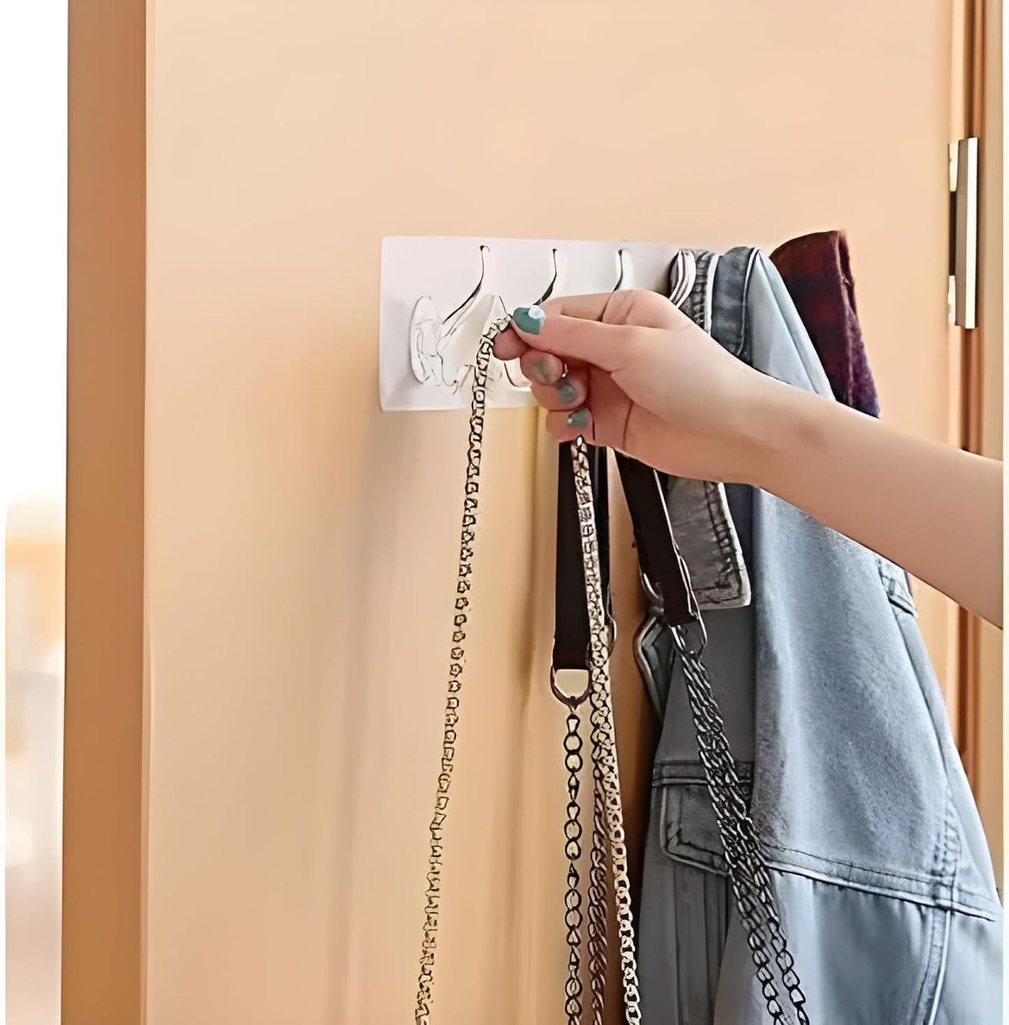 Self Adhesive Wall Hanger Hooks Strip (6 Hooks) (Buy 1 Get 1 Free)