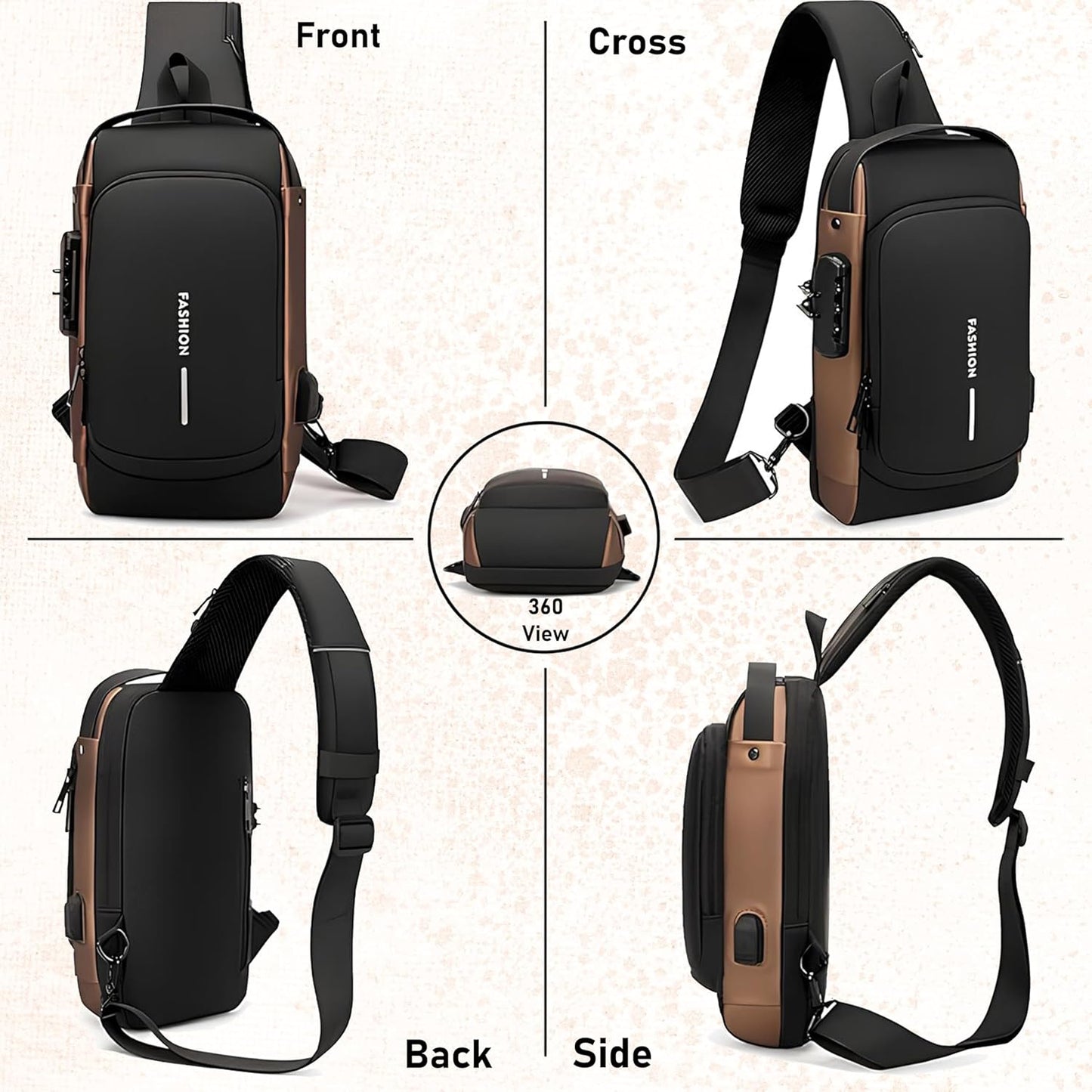 Waterproof Anti-Theft Crossbody Travel Bag – Scratch Resistant & Durable