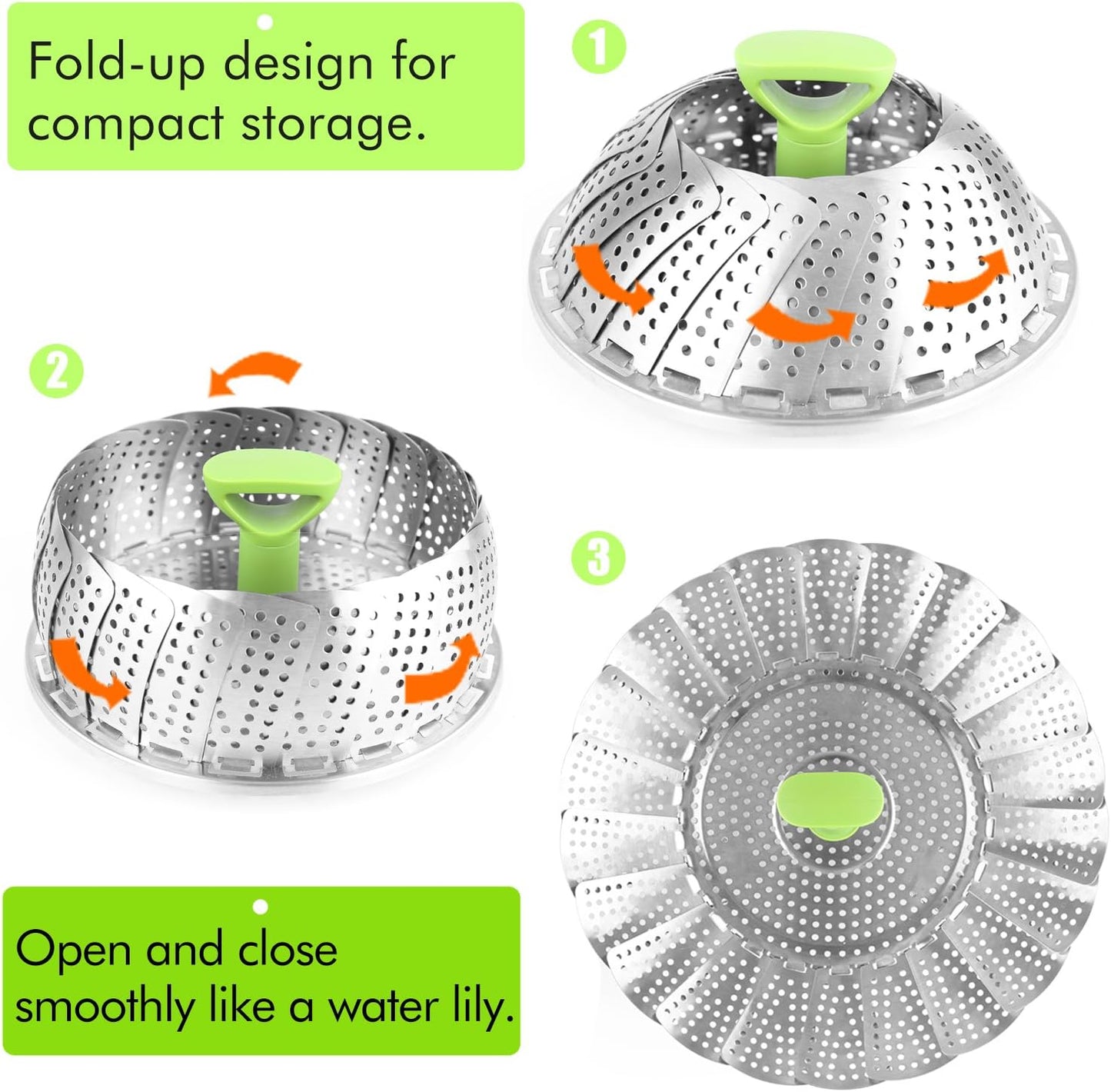 š„Hot Sale š„Stainless steel vegetable steamer-folding steamer