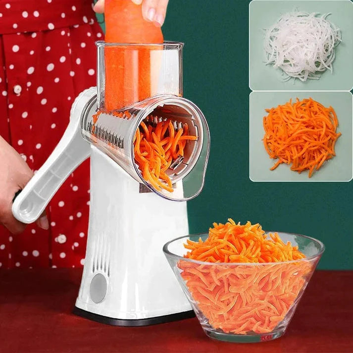 4 IN 1 ROTARY DRUM VEGETABLE GRATER & SLICER