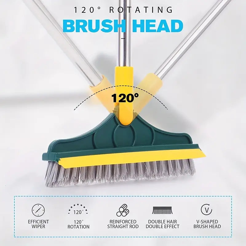 2 In 1 Floor Cleaning Brush With Soft Scraper + Toilet Brush ( Free)