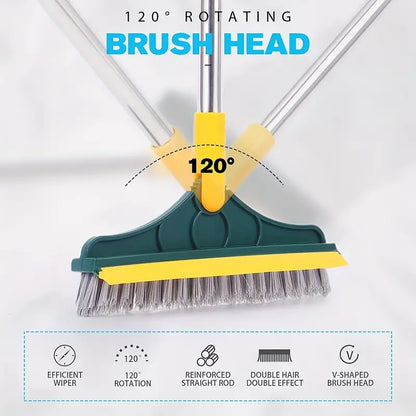 2 In 1 Floor Cleaning Brush With Soft Scraper + Toilet Brush ( Free)