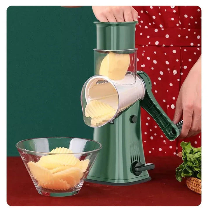 4 IN 1 ROTARY DRUM VEGETABLE GRATER & SLICER