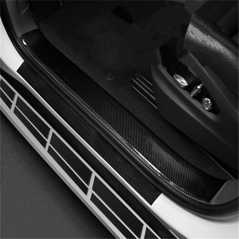 High Gloss White Carbon Fiber Style Anti-Scratch Edge Guard Step Decoration Waterproof Tape - 2Inch x 5Meter