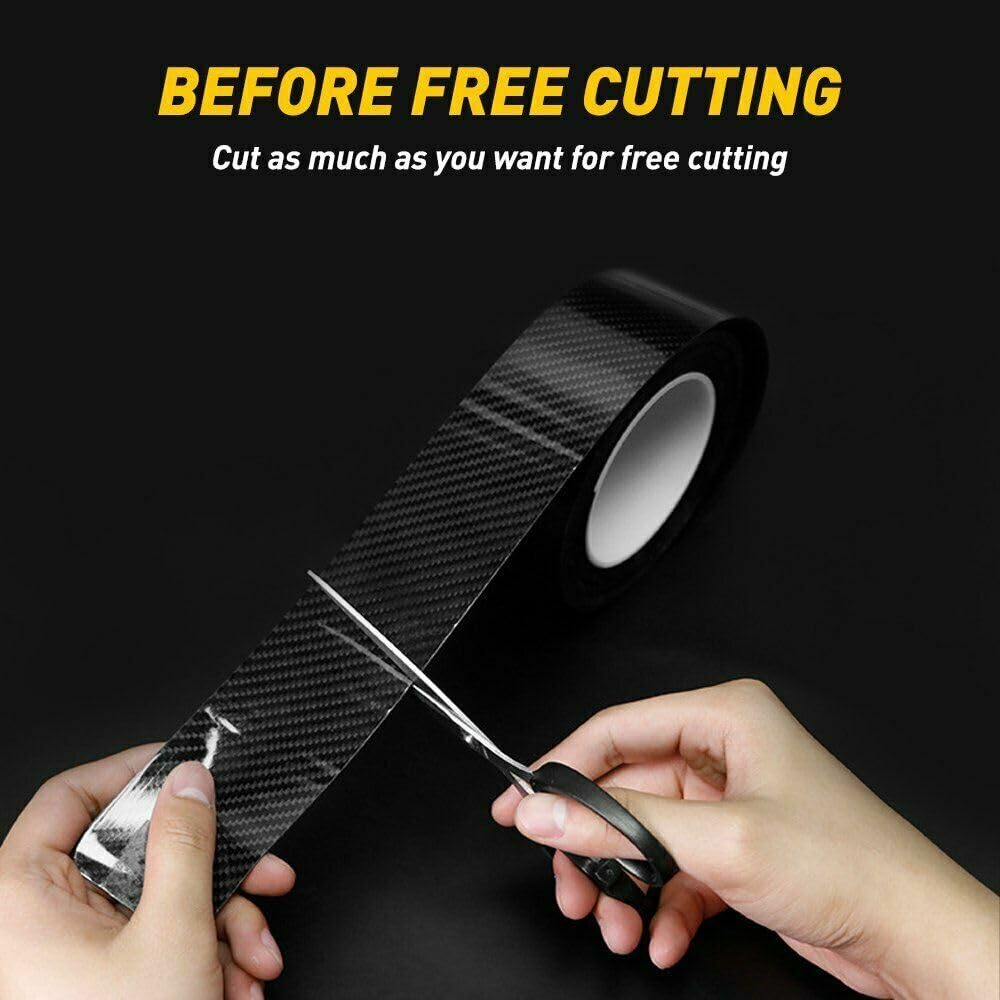 High Gloss White Carbon Fiber Style Anti-Scratch Edge Guard Step Decoration Waterproof Tape - 2Inch x 5Meter