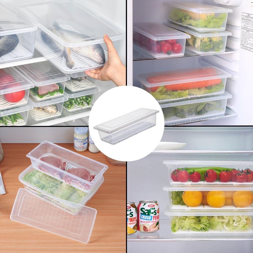 Food Storage Container Set with Lid And Detachable Drain Pan
