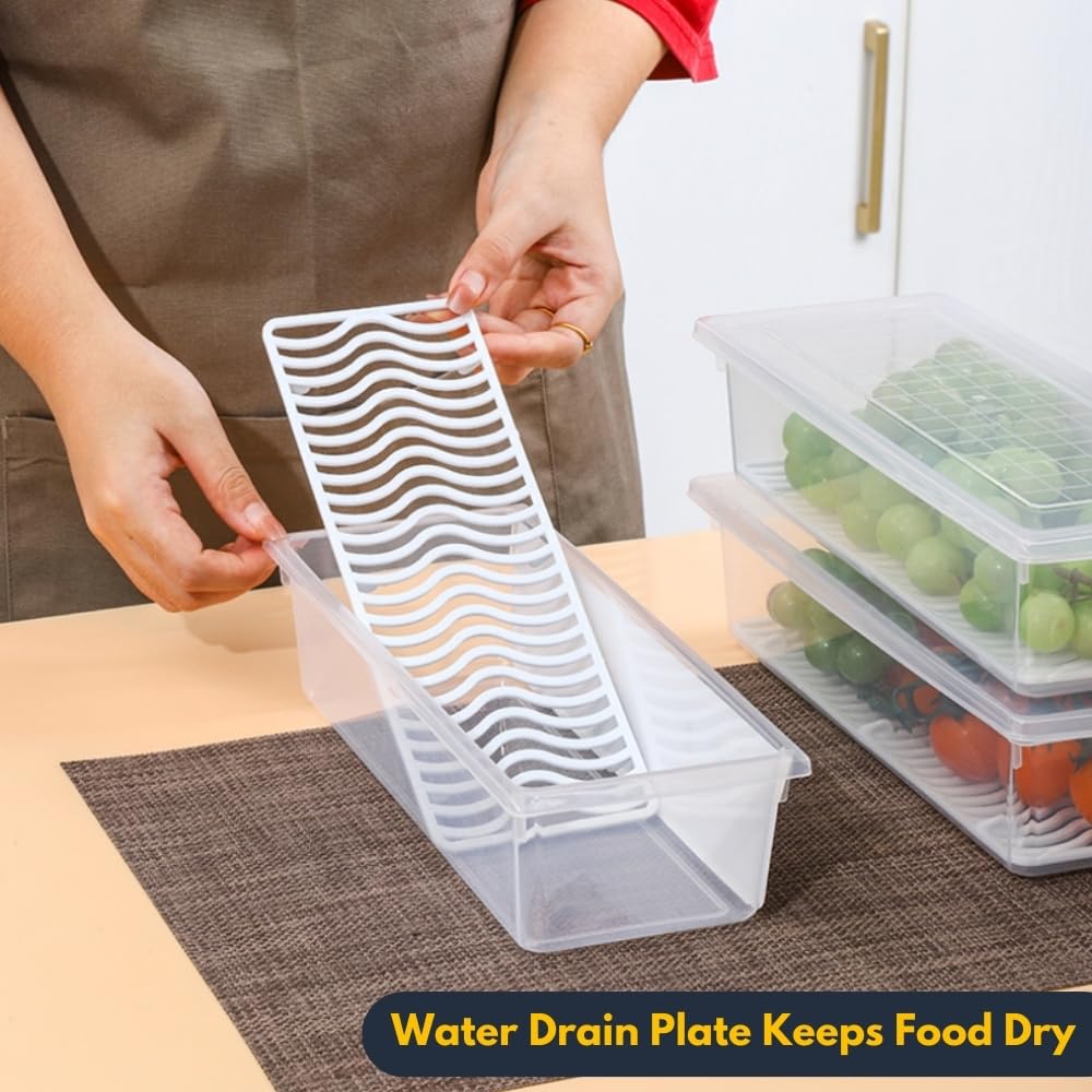 Food Storage Container Set with Lid And Detachable Drain Pan