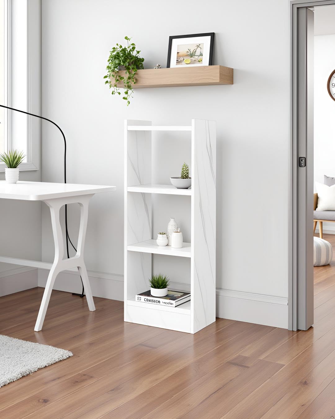 Wooden 4-Tier Storage Bookshelf