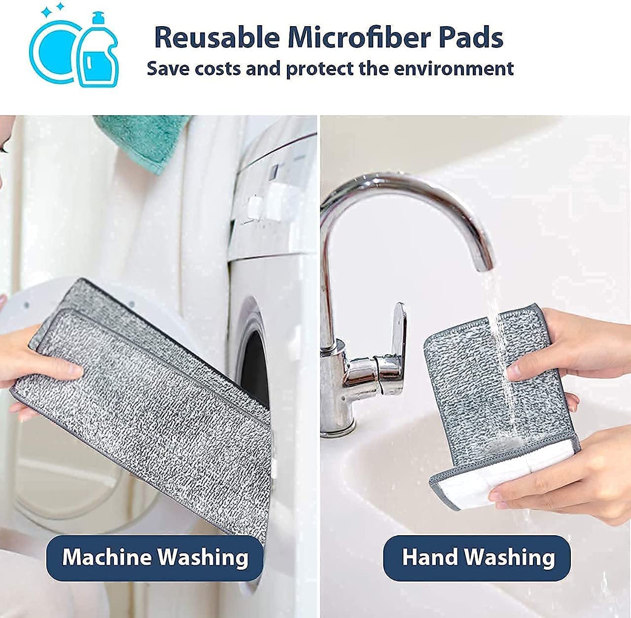 “360° Flat Spin Mop with Bucket &  Microfiber Pads