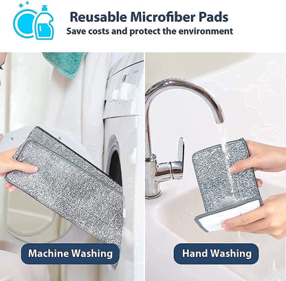 “360° Flat Spin Mop with Bucket &  Microfiber Pads