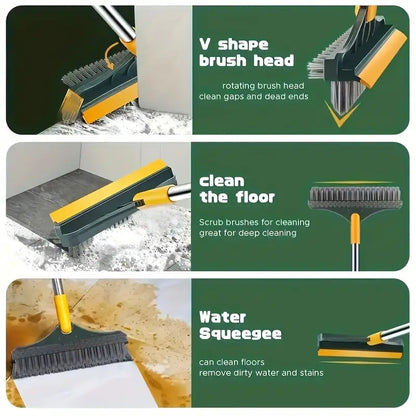 3 In 1 Floor Cleaning Brush With Soft Scraper + Toilet Brush ( Free)