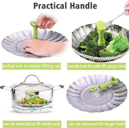 🔥Hot Sale 🔥Stainless steel vegetable steamer-folding steamer